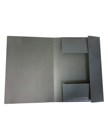 Cartellina 3 lembi piatta con elastico, f.to A4 grigio scuro BM 0123591