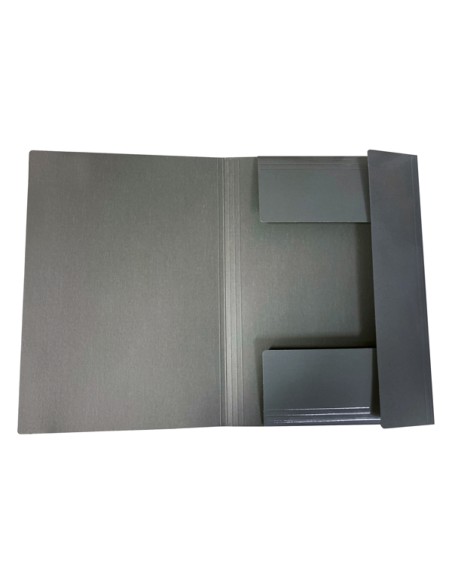 Cartellina 3 lembi piatta con elastico, f.to A4 grigio scuro BM 0123591