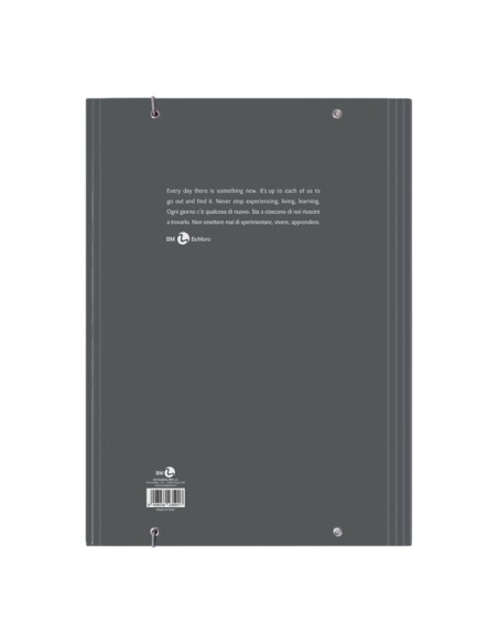 Cartellina 3 lembi piatta con elastico, f.to A4 grigio scuro BM 0123591