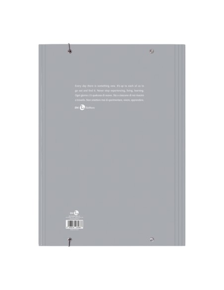 Cartellina 3 lembi piatta con elastico, f.to A4 grigio chiaro BM 0123588