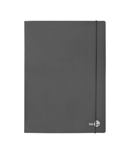 Cartellina 3 lembi con elastico dorso 1 cm, f.to A4 grigio scuro BM 0123597
