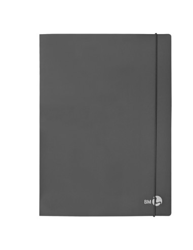 Cartellina 3 lembi con elastico dorso 1 cm, f.to A4 grigio scuro BM 0123597