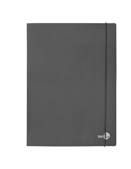 Cartellina 3 lembi con elastico dorso 1 cm, f.to A4 grigio scuro BM 0123597