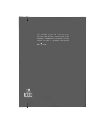 Cartellina 3 lembi con elastico dorso 1 cm, f.to A4 grigio scuro BM 0123597