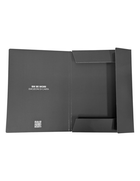 Cartellina 3 lembi con elastico dorso 1 cm, f.to A4 grigio scuro BM 0123597