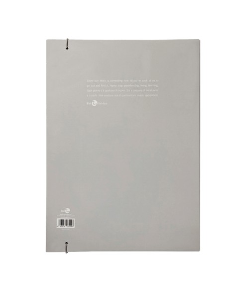 Cartellina 3 lembi con elastico dorso 1 cm, f.to A4 grigio chiaro BM 0123594 BM CARTELLE CON ELASTICO