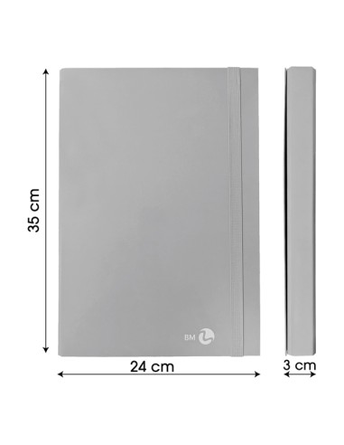 Cartella progetto con elastico dorso 3 cm, grigio chiaro BM 0123600