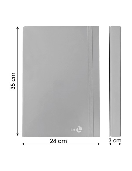 Cartella progetto con elastico dorso 3 cm, grigio chiaro BM 0123600