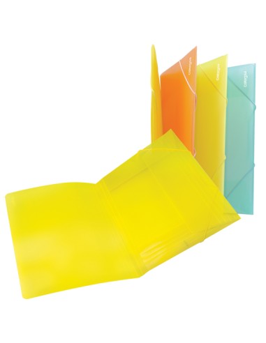 Cartella 3 lembi con elastico angolare Spring dorso piatto regolabile in PP 4 co 362270