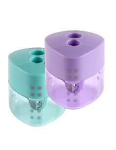 Temperamatite Grip Auto 2 fori c/serbatoio colori assortiti Faber-Castell 183103 FABER-CASTELL TEMPERAMATITE CON CONTENITORE