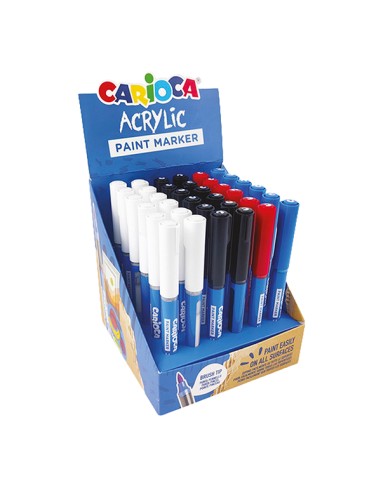 Astuccio 36 Paint Marker acrilico punta pennello colori standard assortiti Cario 41400