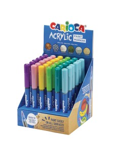Astuccio 36 Paint Marker acrilico punta pennello colori fancy assortiti Carioca 41401