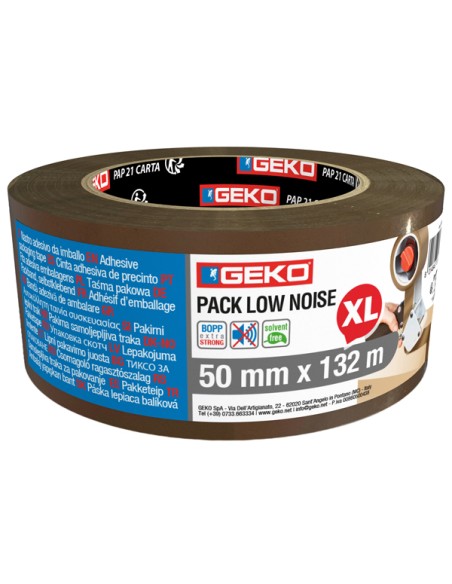 Nastro da imballo PP low noise 50mmx132mt avana Geko 8180200001 Geko NASTRO PER IMBALLO-TENDINASTRO