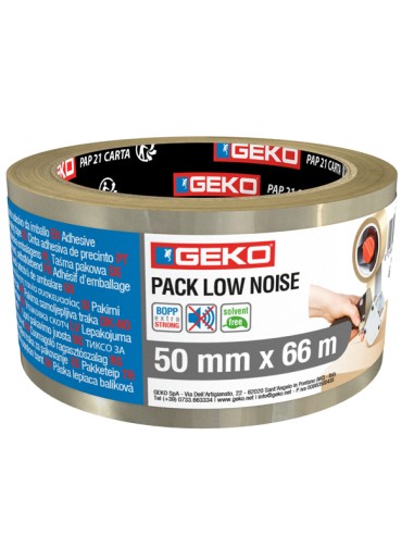 Nastro da imballo PP low noise 50mmx66mt trasparente Geko 8180200011 Geko NASTRO PER IMBALLO-TENDINASTRO