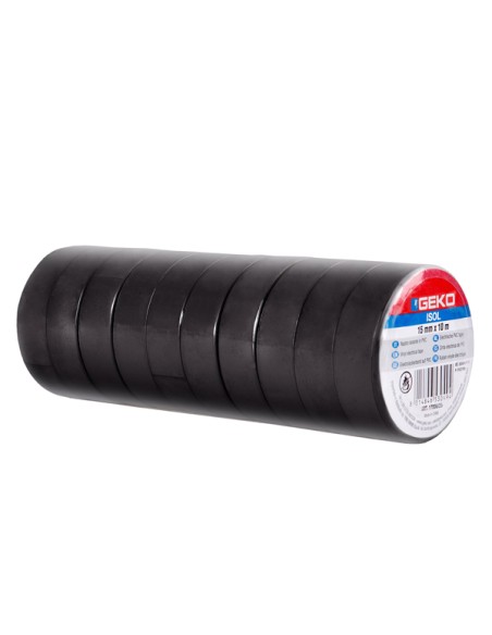 Nastro adesivo isolante 15mmx10mt nero Geko 8170000011 Geko NASTRO PER IMBALLO-TENDINASTRO