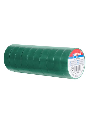 Nastro adesivo isolante 15mmx10mt verde Geko 8170000007
