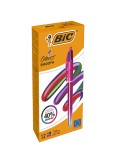 Scatola 12 penna sfera a scatto 4 Colori Smooth fusto rosa 1.0mm BIC® 303084