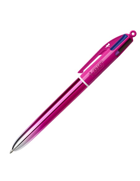 Scatola 12 penna sfera a scatto 4 Colori Smooth fusto rosa 1.0mm BIC® 303084 BIC A SCATTO
