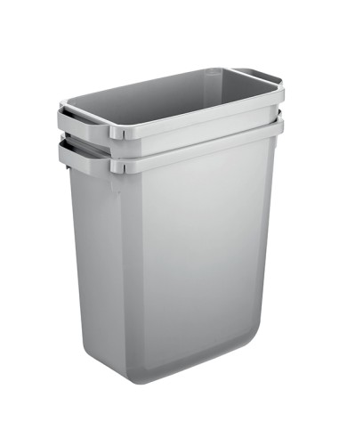 Bidone grigio DURABIN rettangolare in PP con maniglie per il trasporto 60 lt Dur 1800503050 DURABLE PATTUMIERE E BIDONI