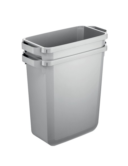 Bidone grigio DURABIN rettangolare in PP con maniglie per il trasporto 60 lt Dur 1800503050 DURABLE PATTUMIERE E BIDONI