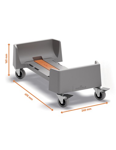 Carrello rettangolare in rPP per bidoni DURABIN da 60L 240x165x495mm Durable 3340-37 DURABLE PATTUMIERE E BIDONI