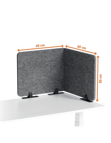 Pannello divisorio da scrivania EFFECT 120 pieghevole in feltro 1,2 m Durable 3134-58 DURABLE SCRIVANIE E TAVOLI RIUNIONE