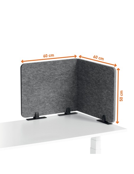 Pannello divisorio da scrivania EFFECT 120 pieghevole in feltro 1,2 m Durable 3134-58 DURABLE SCRIVANIE E TAVOLI RIUNIONE