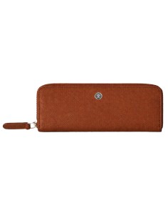 Astuccio portapenne c/zip vera pelle Saffiano marrone Cross E000042