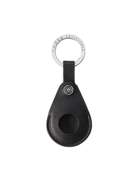 Portachiavi per Smart Tracker vera pelle Saffiano nero Cross E000061