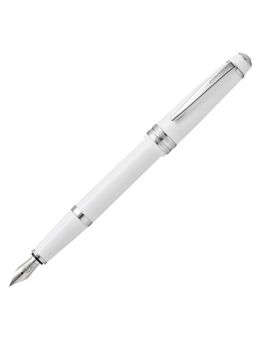 Penna stilografica Bailey Light punta M fusto bianco/chromo Cross E011055