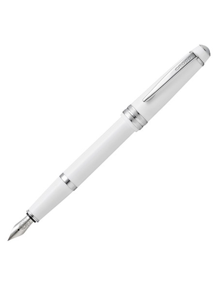 Penna stilografica Bailey Light punta M fusto bianco/chromo Cross E011055