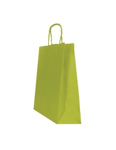 25 shoppers carta kraft 14x9x21cm twisted verde fagiolo 097584