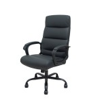 Poltrona direzionale Opti545  in ecopelle nero schienale alto e braccioli fissi 8435501019596