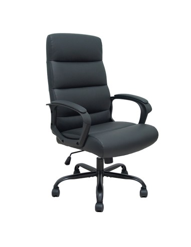 Poltrona direzionale Opti545 in ecopelle nero schienale alto e braccioli fissi 8435501019596 Piqueras y Crespo SEDUTE DIREZIO...