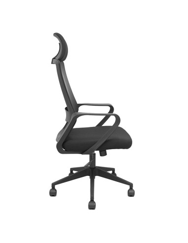Poltrona direzionale Pro534 in tessuto nero c/poggiatesta c/braccioli fissi Piq 8435501019480 Piqueras y Crespo SEDUTE DIREZI...