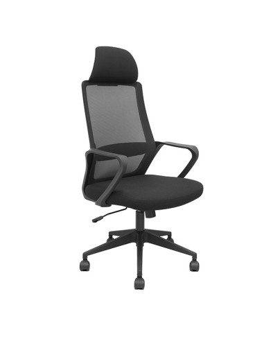 Poltrona direzionale Pro534 in tessuto nero c/poggiatesta c/braccioli fissi Piq 8435501019480 Piqueras y Crespo SEDUTE DIREZI...