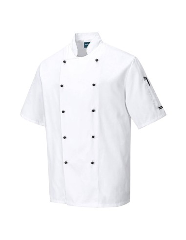 Giacca da cuoco Kent a maniche corte tg XL bianco Portwest C734WHRXL Portwest GIACCHE-GILET-GIUBBINI