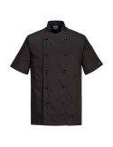 Giacca da cuoco Kent a maniche corte tg L nero Portwest C734BKRL