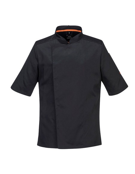 Giacca da cuoco MeshAir Pro a manica corta tg M nero Portwest C738BKRM Portwest GIACCHE-GILET-GIUBBINI