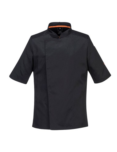 Giacca da cuoco MeshAir Pro a manica corta tg L nero Portwest C738BKRL Portwest GIACCHE-GILET-GIUBBINI