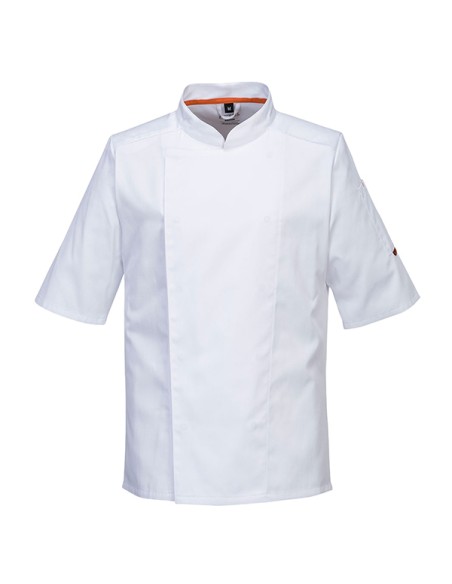 Giacca da cuoco MeshAir Pro a manica corta tg M bianco Portwest C738WHRM Portwest GIACCHE-GILET-GIUBBINI