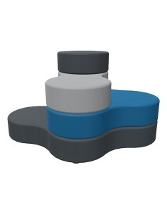 Pouf a 4 moduli abbinati grigio blu e nero Piqueras y Crespo 8435501018674 Piqueras y Crespo SEDUTE ATTESA