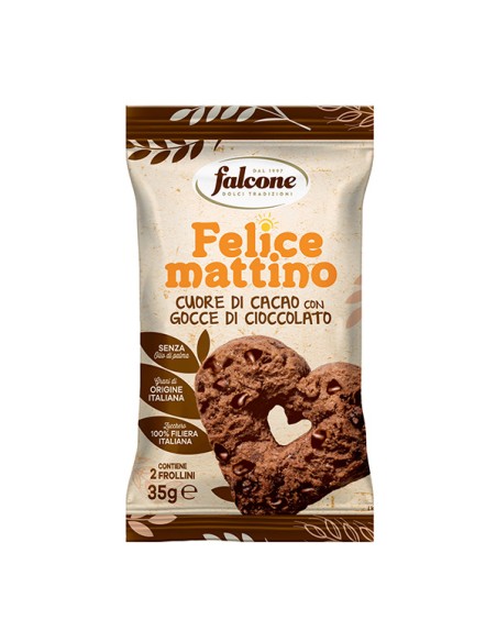 Cuore di cacao con gocce di cioccolato 35gr Falcone 01-1842 Dolciaria Falcone SNACK DOLCI-SALATI