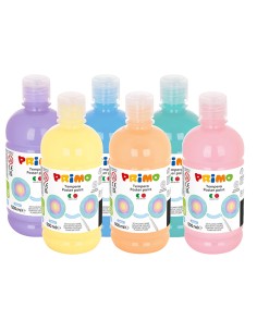 Box 6 tempera colori pastel 500ml colori assortiti PRIMO 2002BRP500ASS PRIMO TEMPERE