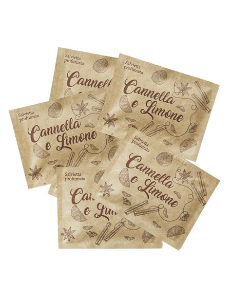 Box 100 Salviette 7x9cm limone e cannella avana Leone T6700.C100
