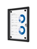 Bacheca per interni 1xA4 ad ante battenti con cornice nera Showdown SCXS1XA4C9005