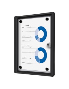 Bacheca per interni 1xA4 ad ante battenti con cornice nera Showdown SCXS1XA4C9005 Showdown BACHECHE PER INTERNI