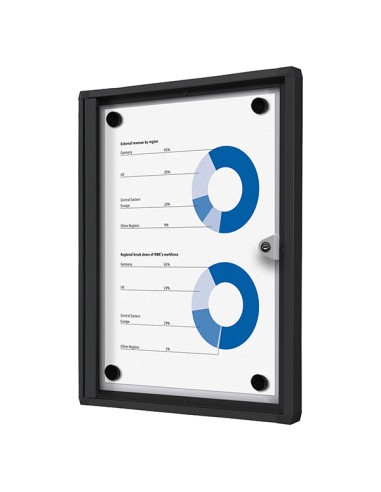 Bacheca per interni 1xA4 ad ante battenti con cornice nera Showdown SCXS1XA4C9005 Showdown BACHECHE PER INTERNI