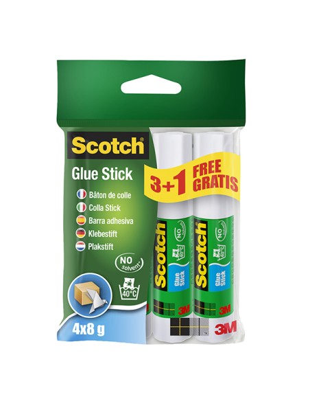 Promo pack 3+1 colle stick 8gr 6232S bianca permanente Scotch® 7100115629