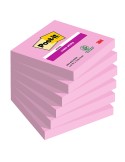 Cf. 6pz 90 foglietti Post-it® Super Sticky 76x76mm 654-6SS rosa 7100259225